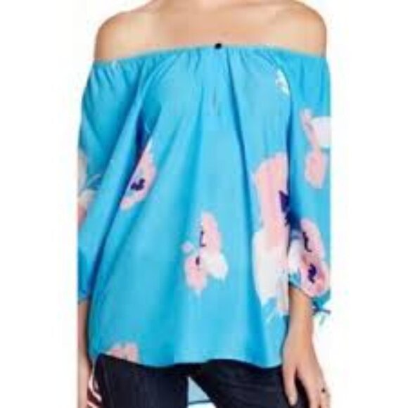 Blue Flowered Yumi Kim Top - Picture 1 of 8